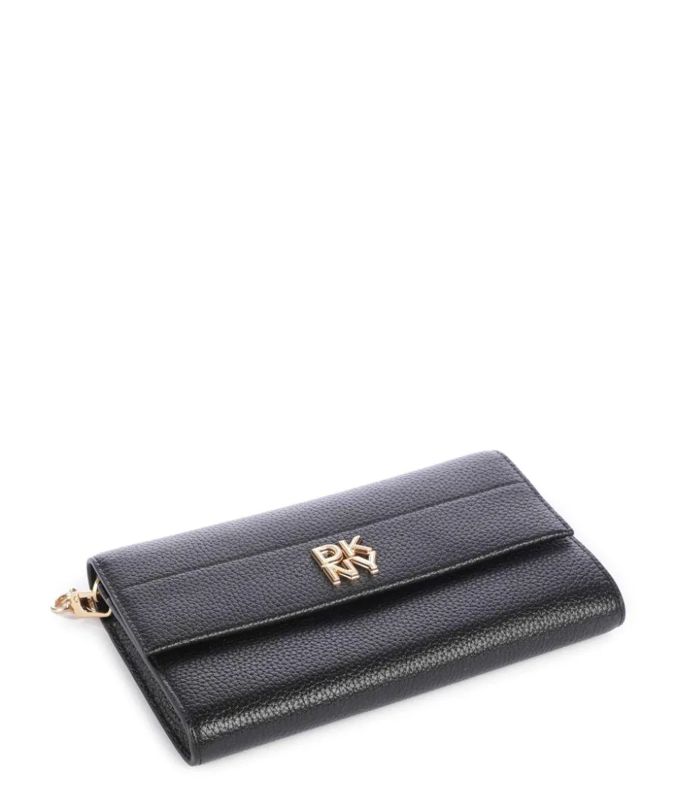 Rosa Geldbörse genarbtes Rindsleder schwarz