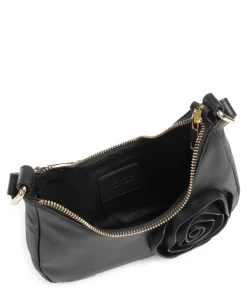 Rose Cozy Palma Umhängetasche fein genarbtes Leder schwarz