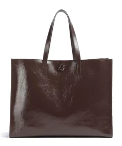 Rousah Shopper genarbtes Rindsleder dunkelbraun