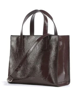 Rouseta Handtasche genarbtes Leder dunkelbraun