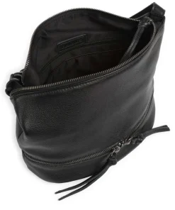 Run Around Umhängetasche genarbtes Leder schwarz