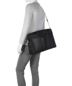 S136 Aktentasche 16″ Nylon, Rindsleder schwarz