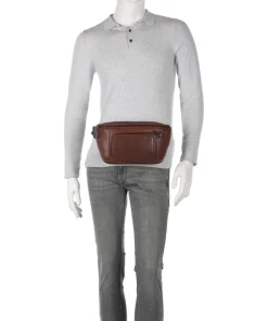 S134 Gürteltasche genarbtes Rindsleder braun