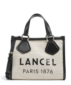 S Handtasche Textil beige/schwarz