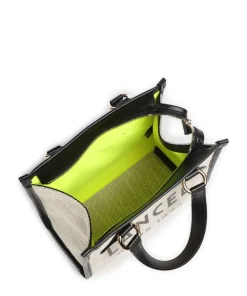 S Handtasche Textil beige/schwarz