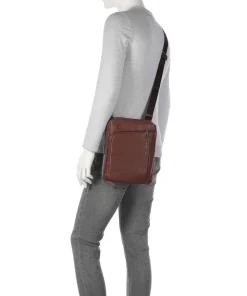 S134 Umhängetasche genarbtes Rindsleder braun