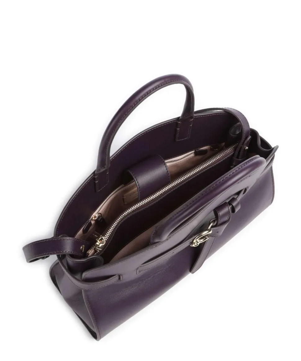 Sabine Handtasche fein genarbtes Rindsleder pflaume