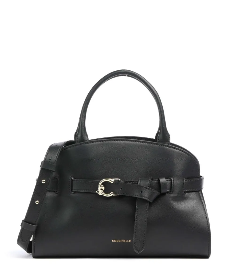 Sabine Handtasche fein genarbtes Rindsleder schwarz