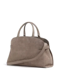 Sabine Suede Handtasche aufgerautes Leder taupe