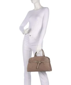 Sabine Suede Handtasche aufgerautes Leder taupe