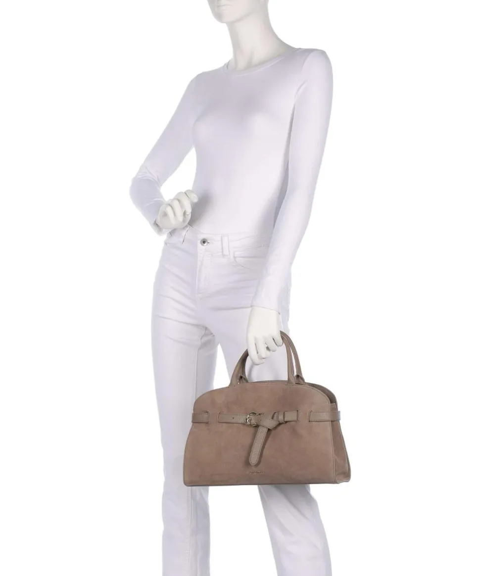 Sabine Suede Handtasche aufgerautes Leder taupe