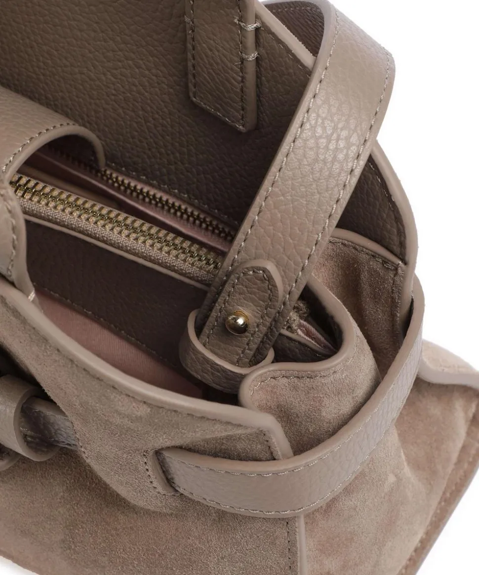 Sabine Suede Handtasche aufgerautes Rindsleder taupe
