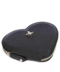 Saffiano Heart Umhängetasche fein genarbtes Rindsleder schwarz