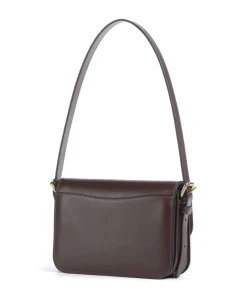 Sage Schultertasche fein genarbtes Rindsleder dunkelbraun