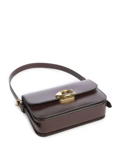 Sage Schultertasche fein genarbtes Rindsleder dunkelbraun