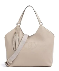 Samiana L Beuteltasche Lederimitat beige