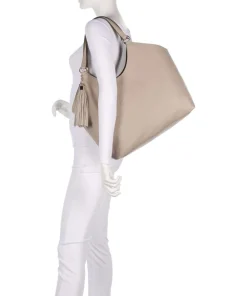 Samiana L Beuteltasche Lederimitat beige