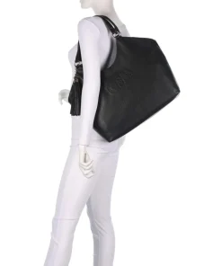 Samiana L Beuteltasche Lederimitat schwarz