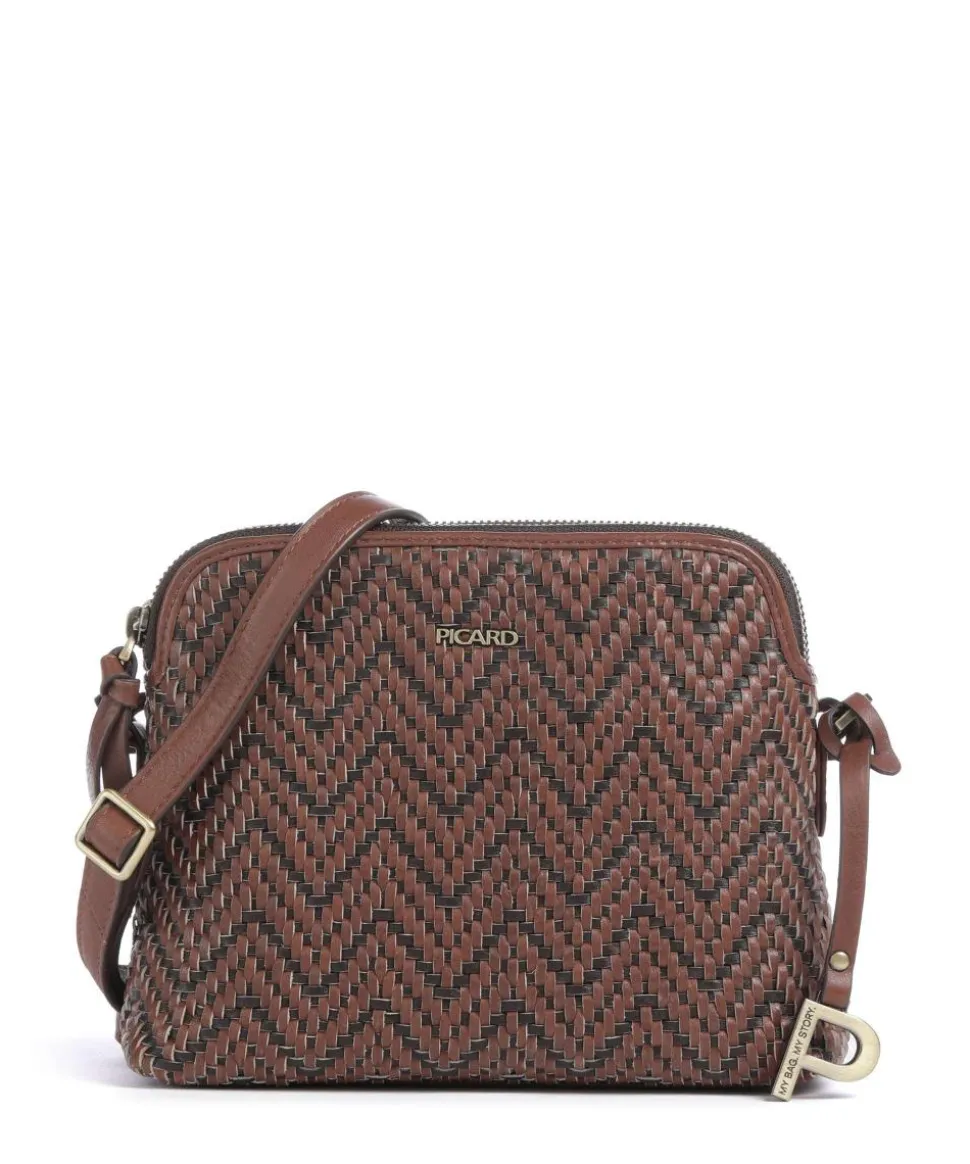 Samos Umhängetasche fein genarbtes Rindsleder braun