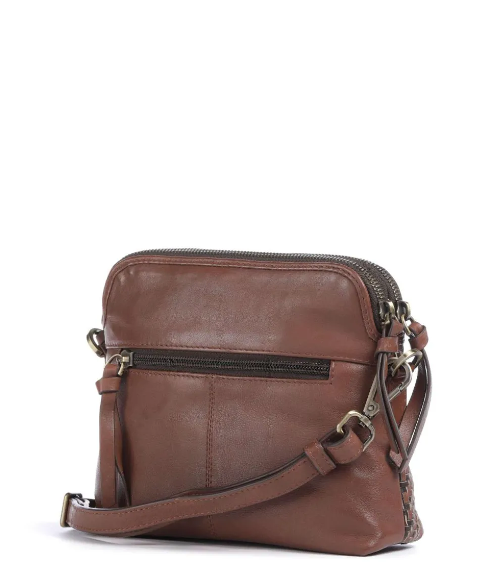 Samos Umhängetasche fein genarbtes Rindsleder braun