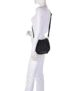 Say Hello Umhängetasche genarbtes Leder schwarz