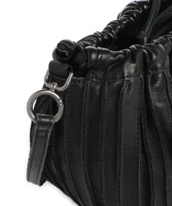 Say Hello Umhängetasche genarbtes Leder schwarz