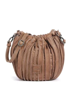 Say Hello Umhängetasche genarbtes Leder karamellbraun