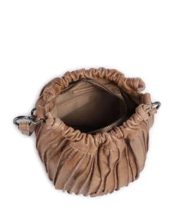 Say Hello Umhängetasche genarbtes Leder karamellbraun