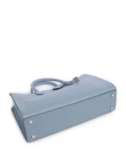 Scarlett Handtasche genarbtes Rindsleder blaugrau