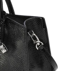 Scarlett Medium Handtasche geprägtes Rindsleder schwarz