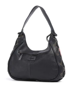 Schubertgasse 3 Schultertasche genarbtes Leder navy