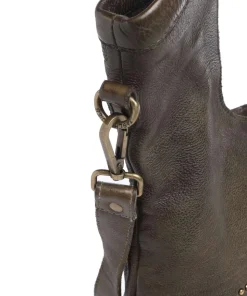 Schubertgasse 5 Shopper genarbtes Leder dunkelgrün