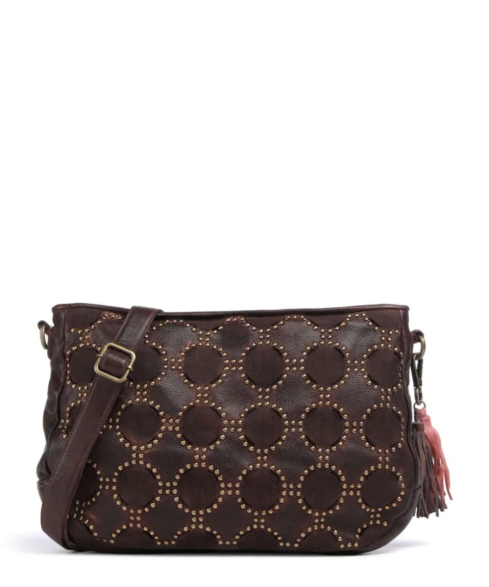 Schubertgasse 4 Umhängetasche genarbtes Rindsleder dunkelbraun