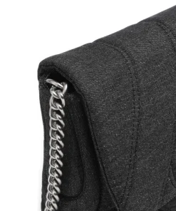 Schultertasche Baumwolle anthrazit