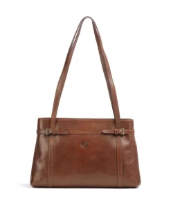 Schultertasche fein genarbtes Rindsleder braun