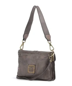 Schultertasche fein genarbtes Rindsleder stein