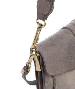 Schultertasche fein genarbtes Rindsleder stein