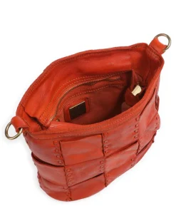 Schultertasche fein genarbtes Rindsleder orange