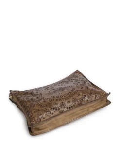 Schultertasche fein genarbtes Rindsleder olivgrün