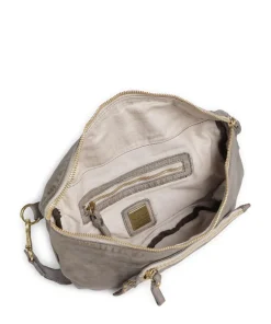 Schultertasche fein genarbtes Rindsleder grau