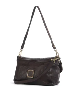 Schultertasche fein genarbtes Rindsleder dunkelbraun