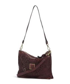 Schultertasche fein genarbtes Rindsleder bordeaux