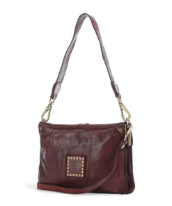 Schultertasche fein genarbtes Rindsleder dunkelrot