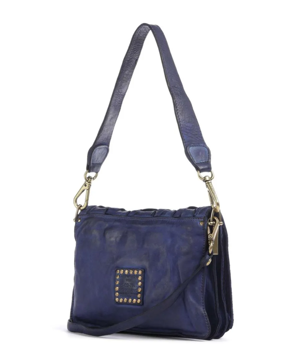 Schultertasche fein genarbtes Rindsleder dunkelblau