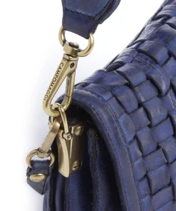 Schultertasche fein genarbtes Rindsleder dunkelblau