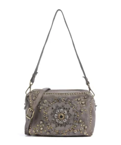 Schultertasche fein genarbtes Kalbsleder grau