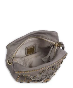 Schultertasche fein genarbtes Kalbsleder grau