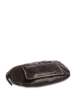 Schultertasche fein genarbtes Rindsleder dunkelbraun