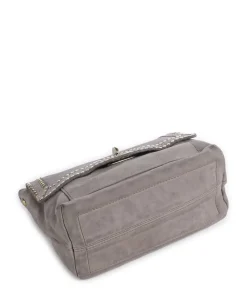 Schultertasche fein genarbtes Rindsleder grau