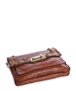 Schultertasche fein genarbtes Rindsleder cognac